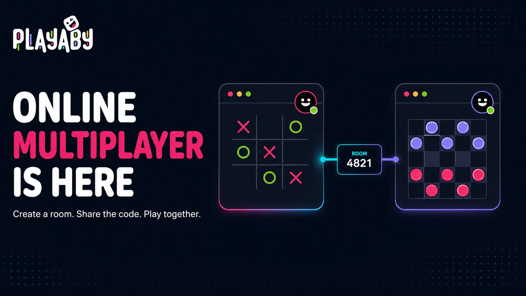 Playaby multijoueur en ligne — créez une salle, partagez le code et jouez ensemble.