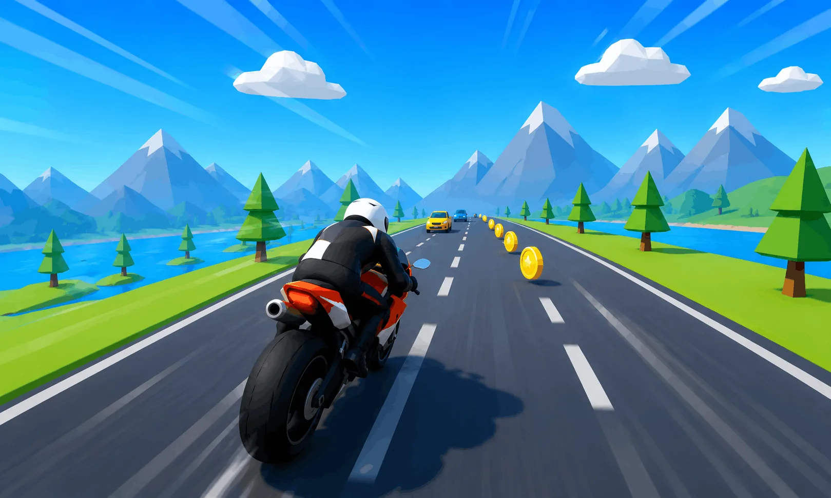 Bike Race 3D: Schlängle dich durch den Verkehr auf einem Neon-Highway und finde… — free racing game online at Playaby