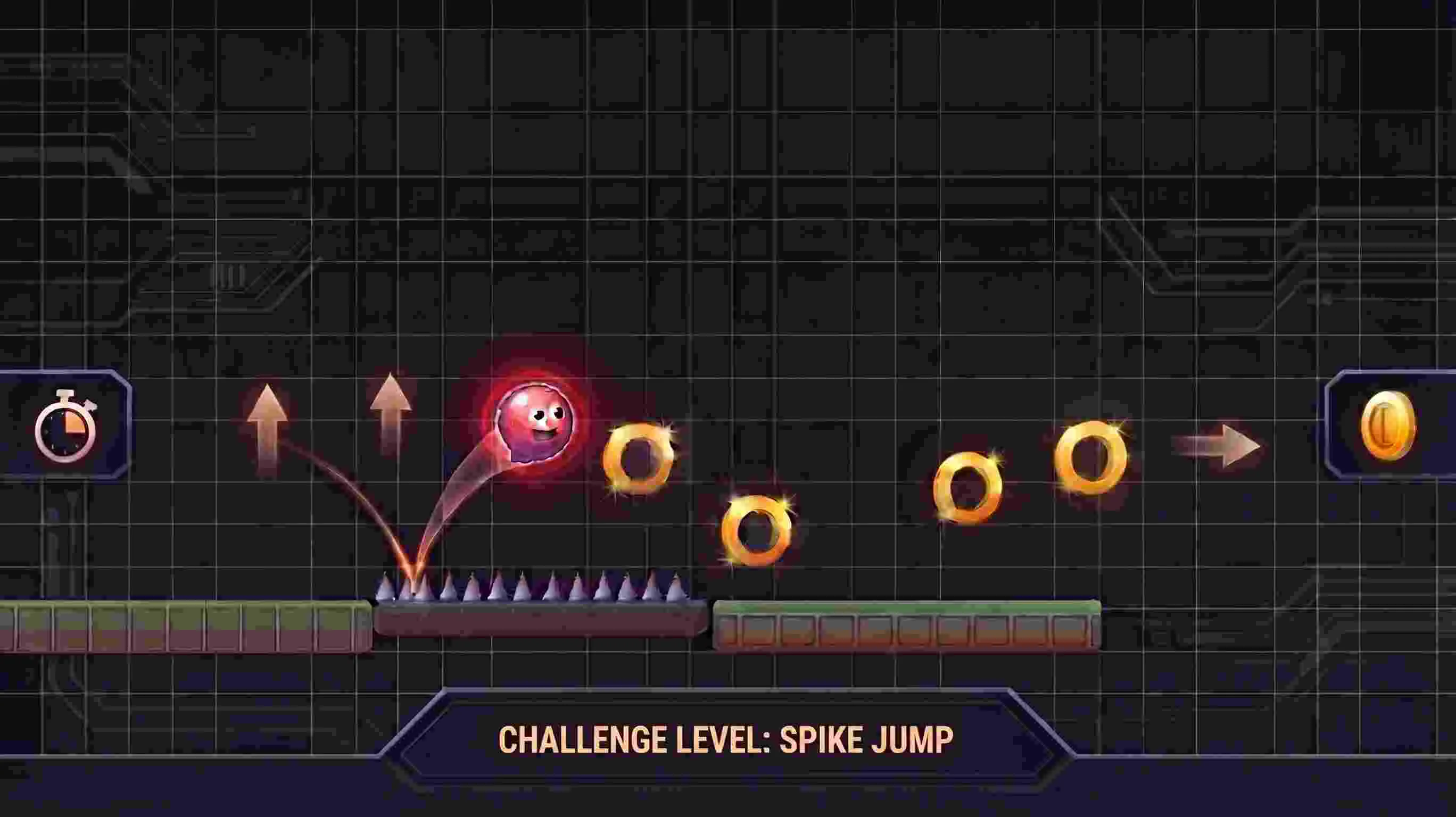 Bounce Trouble: Hüpfe automatisch durch 50 fallenreiche Level in 10 Welten, die dich… — free arcade game online at Playaby