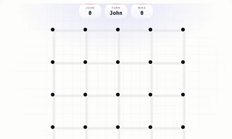 Dots & Boxes: Sichere dir mehr Kästchen als der Computer auf einem 4×4-Raster — free board game online at Playaby