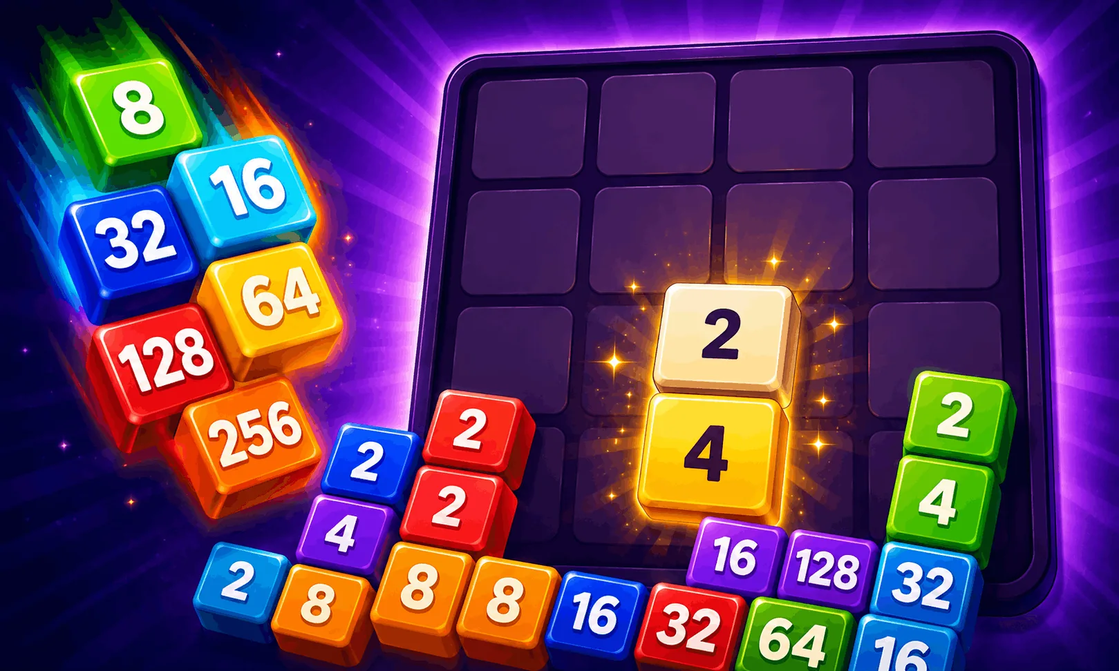 2048: Verschmelze gleiche Kacheln, um die begehrte 2048 zu erreichen — free puzzle game online at Playaby