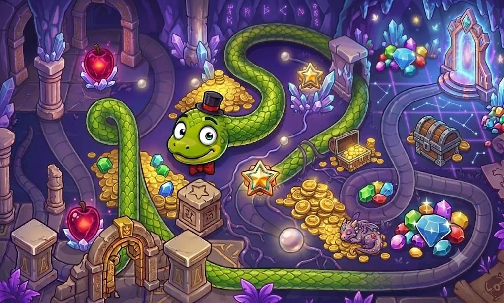 Snake: Schlängle dich durchs Feld, friss Punkte und wachse, ohne deinen eigenen… — free arcade game online at Playaby